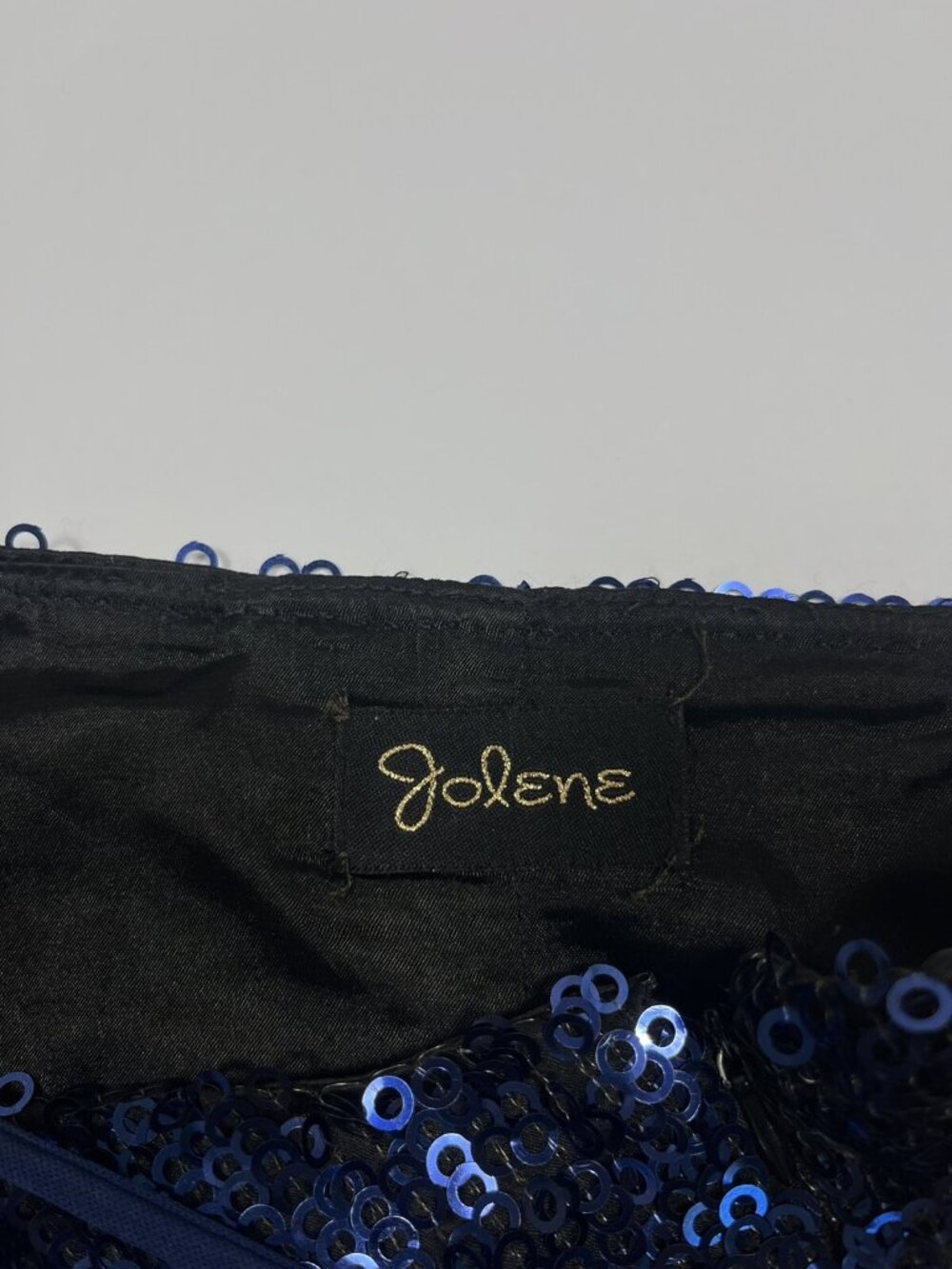 Vintage Jolene Dress Womens 10 Blue Sequin Ombre Sleeveless Mini Y2K Taylor - Picture 10 of 11